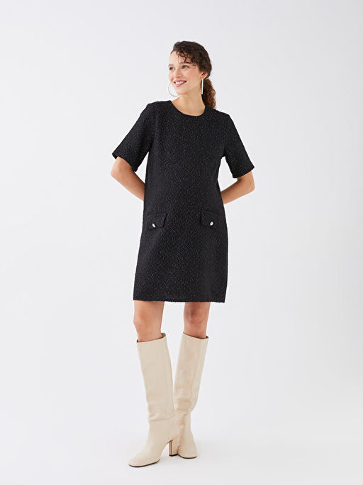 Bisiklet Yaka Arm?rl? K?sa Kollu Hamile Elbise