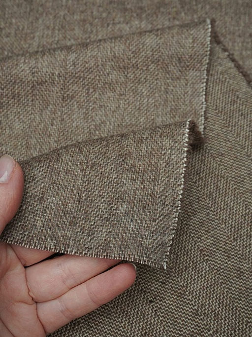 Шерсть костюмная Твид Елочка цв.бежево-коричневый, ш.1.5м, шерсть-50%, п/э-50%, 280гр/м.кв - Купава фото 14