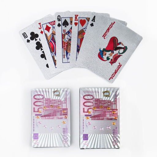Карты игральные пластиковые 500 Euro, 54 шт, 33 мкм, карта 8.7 х 5.7 см