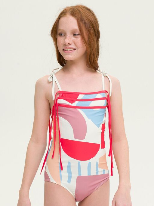 PELICAN, купальник для девочек, Молочный  фото 3