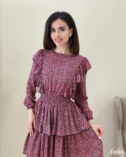 Платье Дэсти (бордовый) Турция - Nadi bordo фото 8
