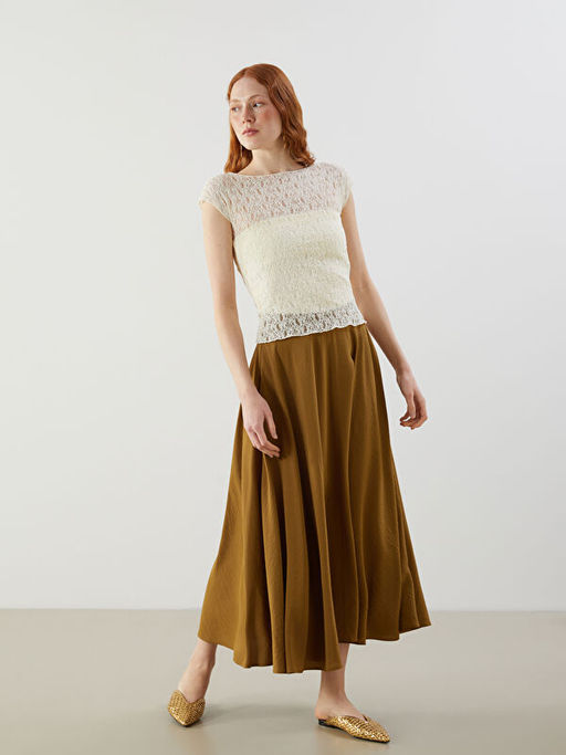 Bisiklet Yaka Dantelli Kad?n Bluz