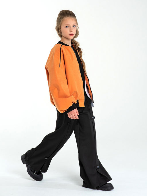 Оранжевая куртка-бомбер, модель 1701 - Mooriposh фото 9