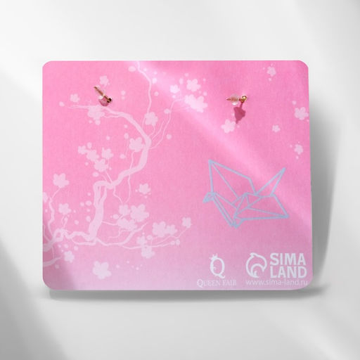 Серьги с жемчугом Япония тёмное оригами, цветные в золоте - Queen fair фото 3