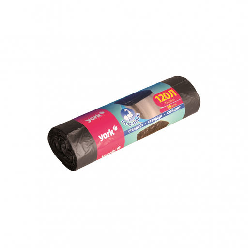Мешки для мусора "YORK" 120 л 10 шт, прочные, арт. 902150