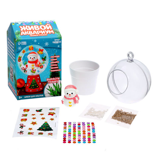 Набор для опытов Живой аквариум: Снеговик - Эврики фото 8