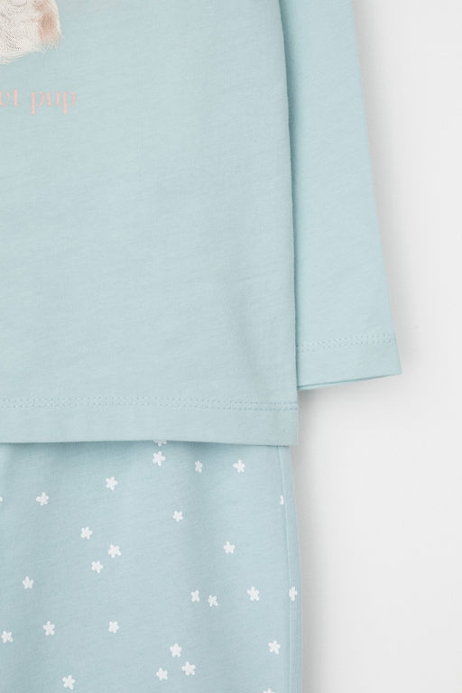 К 1623/голубой,цветочные снежинки пижама дет - Crockid фото 4