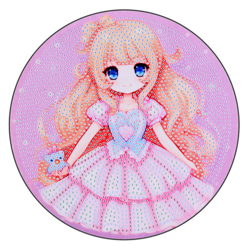 Мозаика алмазная "Девочка Анимэ" 20см