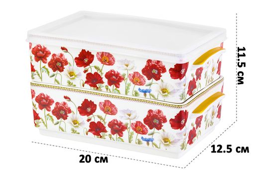 Набор 2 блюд д/холодца 800 мл 20*12,5*11,5 см Маки - Elan gallery фото 2