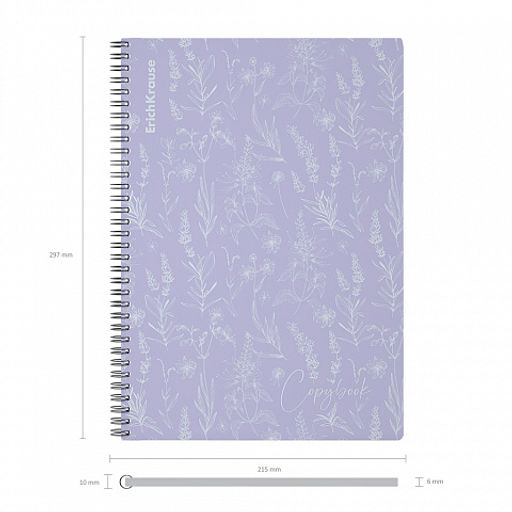 Цена за 2 шт. Тетрадь общая с пластиковой обложкой на спирали ErichKrause Lavender, А4, 80 листов, клетка  фото 4