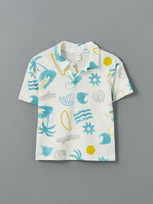 Resort Yaka Bask?l? Erkek ?ocuk Ti??rt