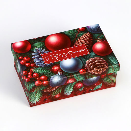Набор подарочных новогодних коробок 10 в 1 С новым годом, 32.5?20?12.5 - 12?7?4 см