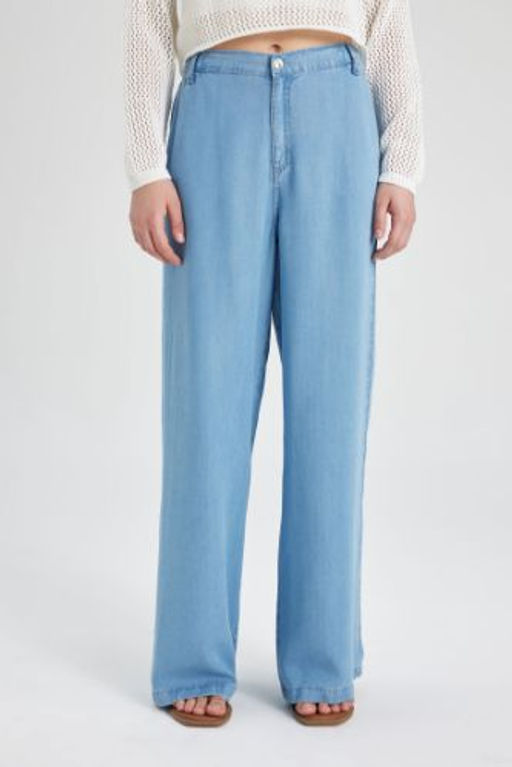 Wide Leg Yuksek Bel Genis Paca Rahat Kal?p Uzun Jean Pantolon