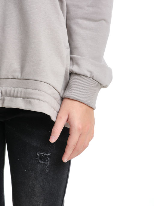 Толстовка на молнии с капюшоном 22-7640 серый - Mini maxi фото 12