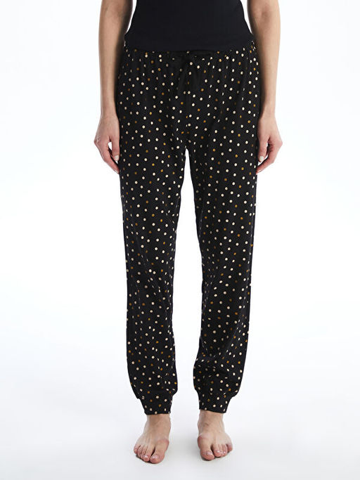 Beli Lastikli Puantiyeli Kad?n Jogger Pijama Alt