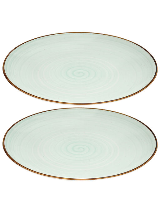 Набор тарелок обеденных 2 пр. 25,5*25,5*2,5 см Кантри Крафт светло-зеленый, фарфор - Elan gallery фото 5