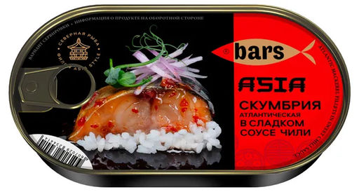 ФИЛЕ Скумбрия атл. с сладком соусе "Чили" с/к 175гх12шт ТМ БАРС, , шт