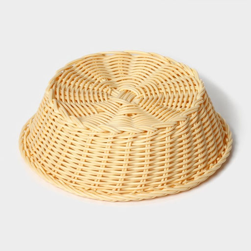 Корзинка для фруктов и хлеба Доляна Ваниль, 216.5 см, пластик, плетёная, молочная  фото 4