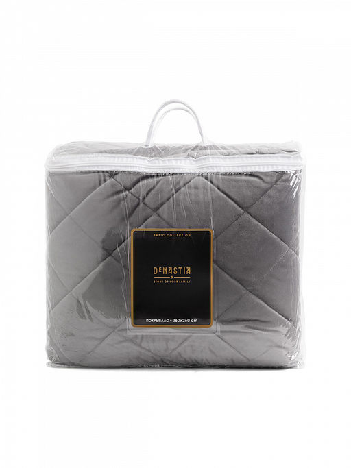 Покрывало велюр 260x260 серый велюр - Lucky фото 4