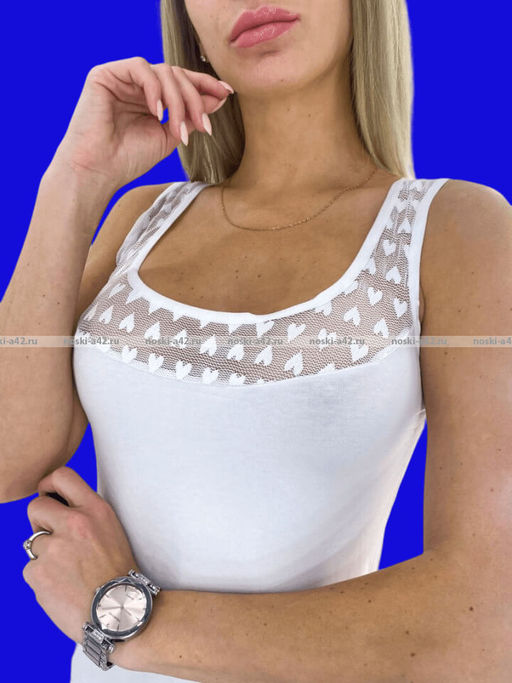 Цена за 1 шт. Майки женские Miss Emma Турция Кружево арт. 9133 белые