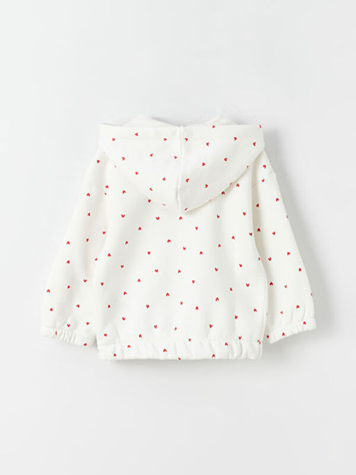 Kap??onlu Uzun Kollu Bask?l? K?z Bebek Fermuarl? Sweatshirt - Waikiki фото 2