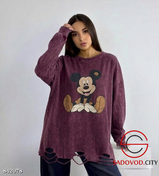 Кофта женская с рваным эффектом