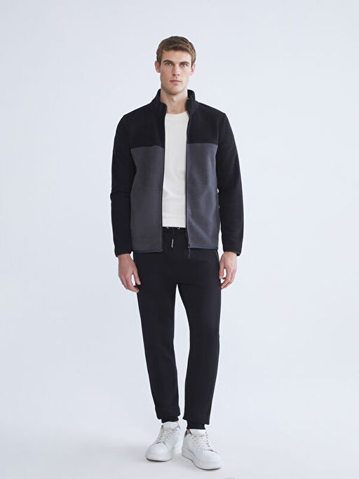 Dik Yaka Polar Erkek Fermuarl? Sweatshirt