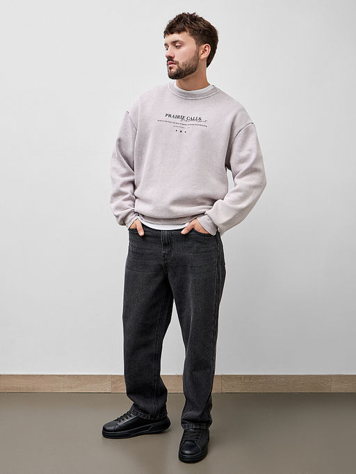 Свитшот мужской серый с надписью Prairie calls - Mark formelle фото 3