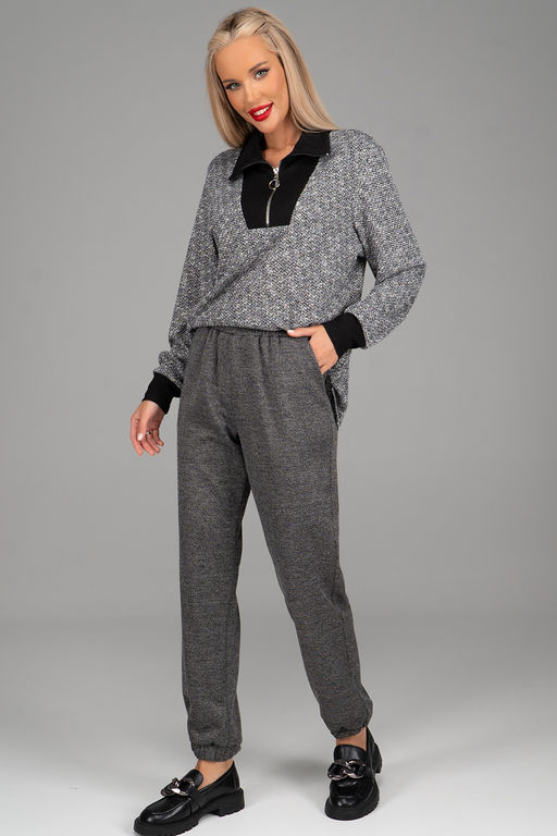 Брюки Джинни (графитово-серый меланж) - Эльза фото 5