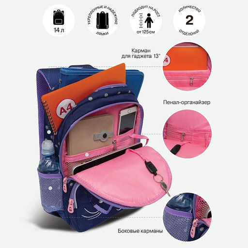 RG-160-2 Рюкзак школьный - Grizzly фото 23
