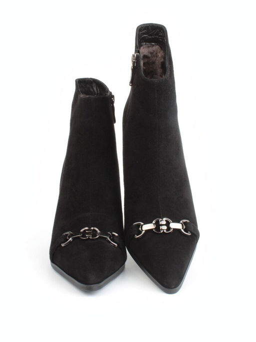 04-M3-9076 BLACK Ботильоны зимние женские (натуральная замша, натуральный мех)