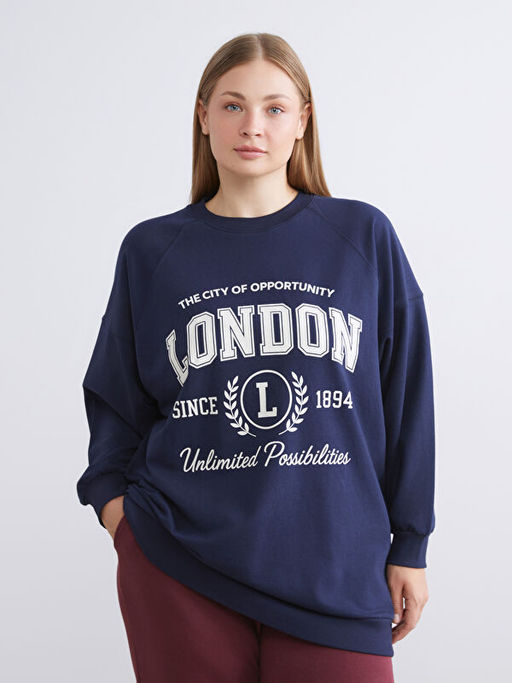 London Bask?l? Oversize Kad?n Sweatshirt Tunik
