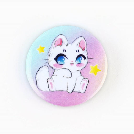 Цена за 10 шт. Значок металлический закатной Милые анимешки, d=2.5 см, МИКС