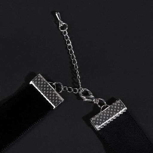 Чокер Стразинка кружок, цвет белый в серебре, 33 см - Queen fair фото 3