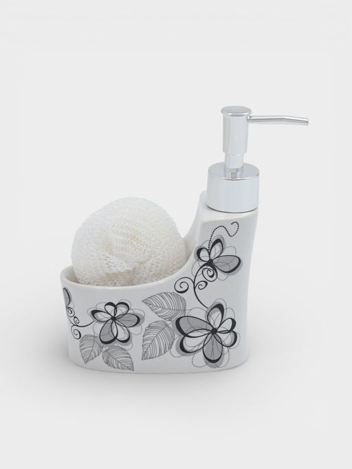 Дозатор для моющего средства с подставкой для губки Доляна «Романтика», 250 мл