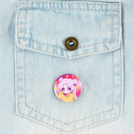 Цена за 10 шт. Значок металлический закатной Милые анимешки, d=2.5 см, МИКС