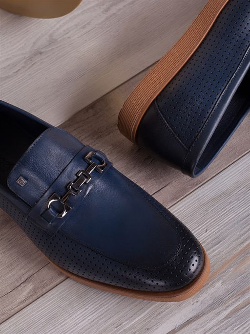 Слиперы мужские от производителя/ Лоферы/ Мокасины на все случие жизни 1507-02-L1 Темно-синий - Piniolo фото 4