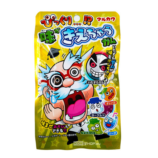 Жевательная резинка Странный профессор со вкусами апельсина, муската, йогурта и содовой Marukawa, Япония, 40 г Акция