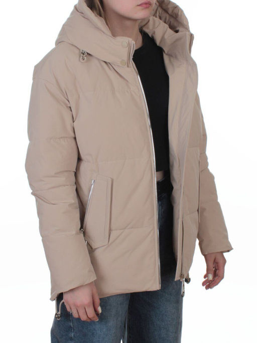 2387 BEIGE Куртка зимняя женская (150 гр. холлофайбер)