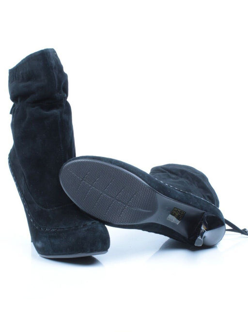 02-002-501/1/21 BLACK Полусапоги женские (натуральная замша,байка) - Фабричный китай фото 11