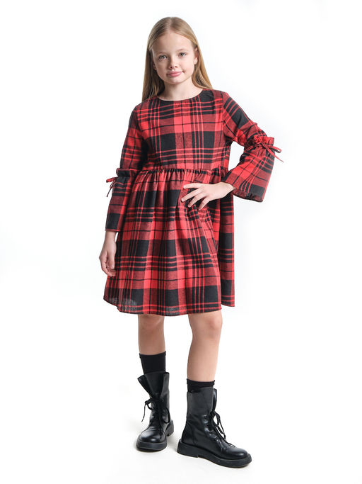 Платье для девочки нарядное UD 6837 бежевая клетка - Mini maxi фото 18