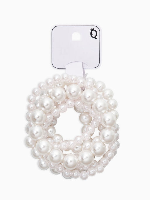 Браслет "Бусины жемчуга" (набор 7 шт), №6,8,10,14, цвет белый