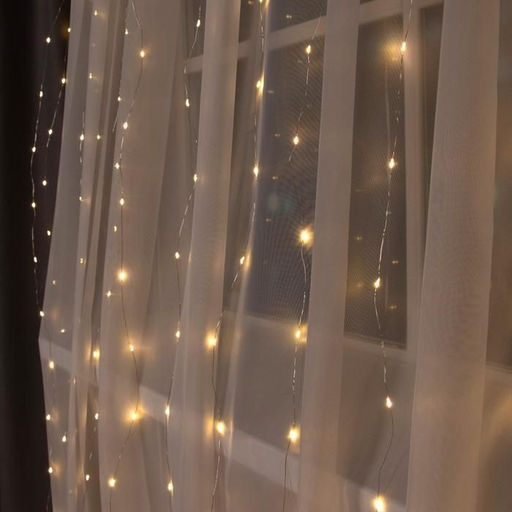 Гирлянда занавес Роса 3х2 м, тепло желтое свечение ,8 режимов ,10 нитей, прозрачный провод. - Family фото 2