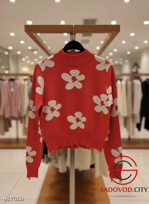 Теплый женский свитер с цветочками - Bruno фото 4