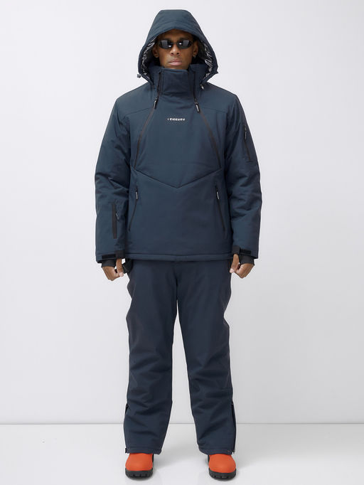 Горнолыжный костюм анорак мужской зимний темно-серого цвета 389TC - Leifensh фото 11