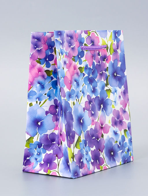 Цена за 4 шт. Пакет подарочный ламинированный Цветочный сад 11.5?14.5?6.5 см