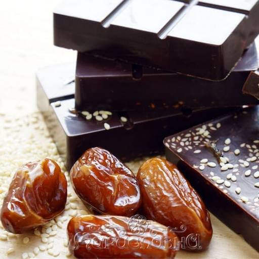 Шоколад горький "Финик и кунжут" сладкий подарок