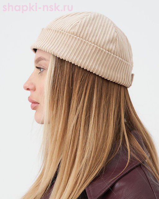 Докер вельвет на тр.подкл. Шапка (56-58)