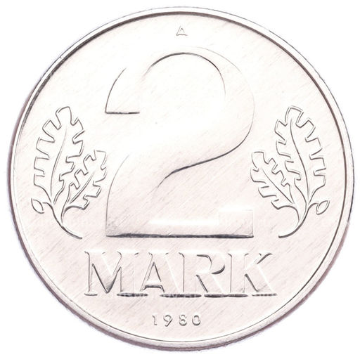 Монета 2 марки 1980 года A Восточная Германия (ГДР)
