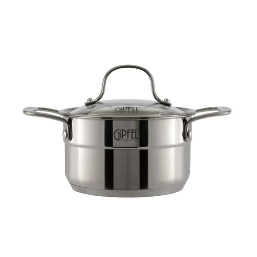 1272 GIPFEL Кастрюля GALA 16х9см/1,5 л со стеклянной крышкой, с индукционным капсульным дном. Материал: нерж. сталь 18/10. Толщина: 0,7мм / 4мм  фото 9